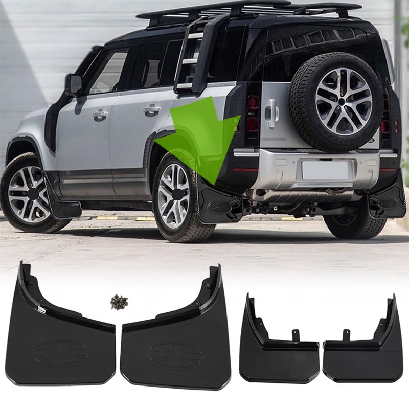 4x For Land Rover Defender 110 2020-24 Wheel Mud Flaps Mudguards Mudflaps Black