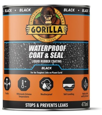 Gorilla Glue Waterproof Coat & Seal Flüssiggummibeschichtung Schwarz 473ml