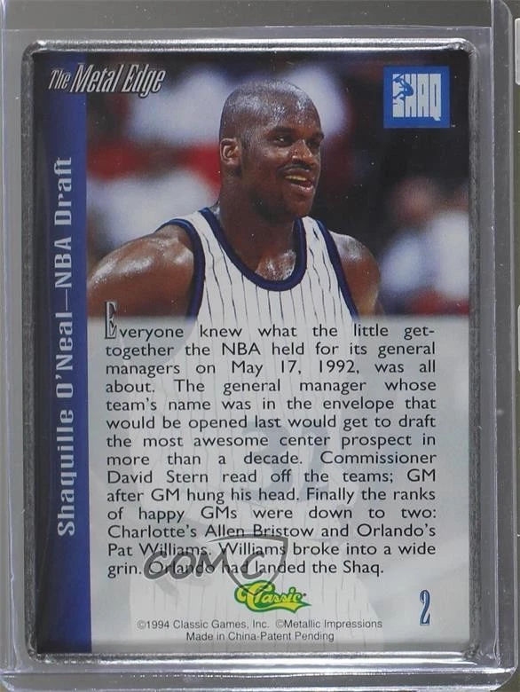 1994 Classic The Metal Edge Shaquille O'Neal #2 HOF - Image 2 of 2