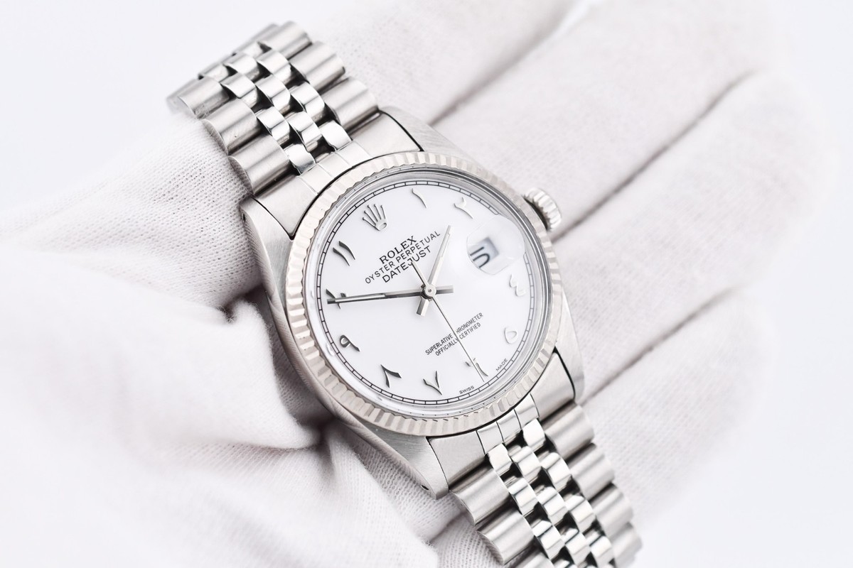 Rolex Datejust Ref.16014 Stainless Steel & White Gold 36mm White