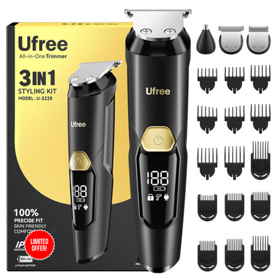 Ufree 3 in 1 Barttrimmer Herren Kit Bartschneider Haarschneider Haarsch