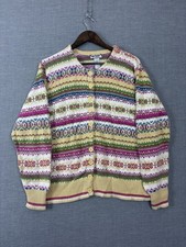 VTG Tiara Cardigan Sweater Youth XL 18/20 Fair Isle Multicolor Cottagecore Boho