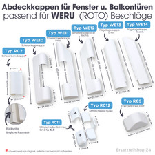 Abdeckkappen, passend für WERU Fenster / Bal...