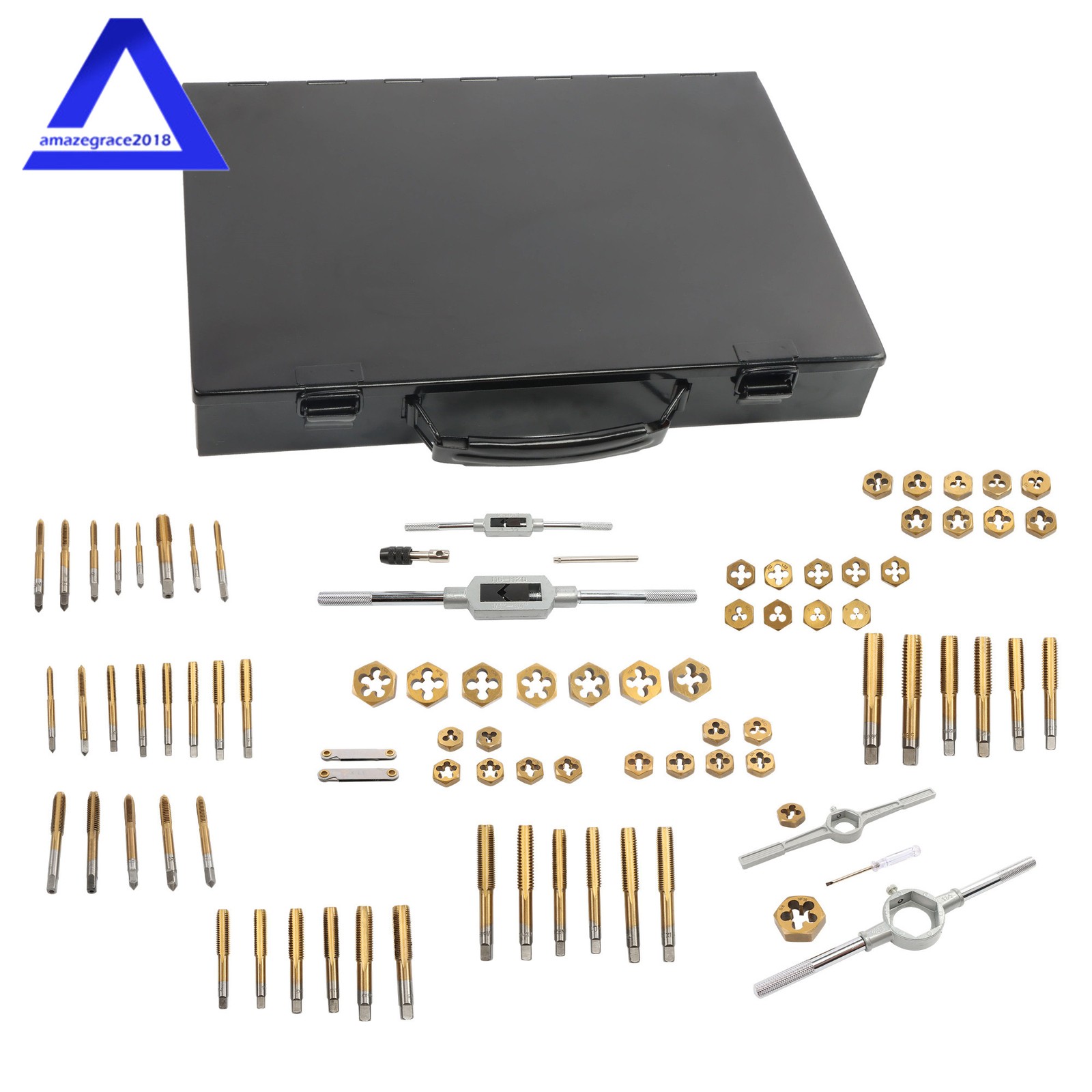 86Pcs Tap & Die Set SAE Metric Tools, Metal Case Tapping Thread Cutting Kit Set