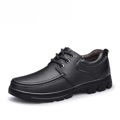 Men's Lace Up Genuine Leather Casual Shoes Breathable Loafers Driving Footwears 