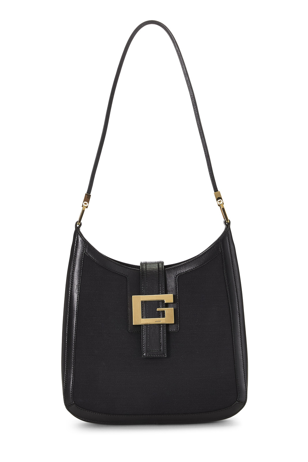 Gucci Black Canvas Shoulder Bag Small - WGACA