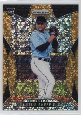 2019 Panini Prizm Neon Orange Donut Circle /150 Justus Sheffield Rookie RC oh8