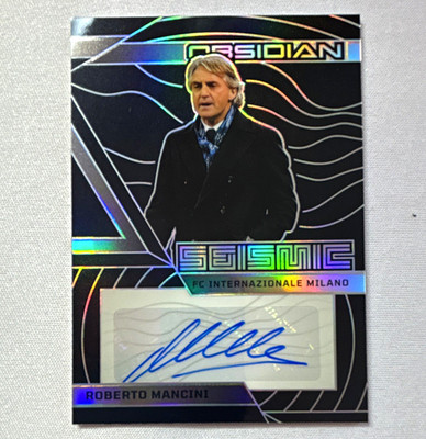 Panini 2025-26 Obsidian Soccer Seismic Roberto Mancini Auto #SE-RMI 110/199