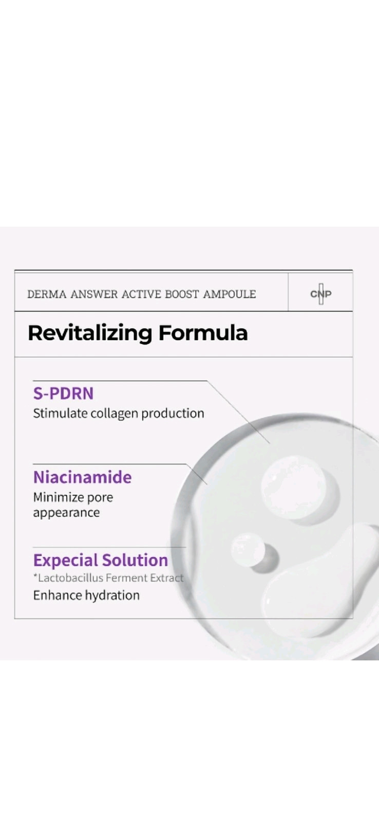 CNP PDRN Active Boost Face Serum-Smoothing Fine Lines,Wrinkle,Rejuvenating-1.01o