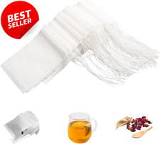 100 Pcs Tea Filter Bags Drawstring Loose Leaf Tea Bags Unbleached Paper - US
