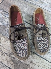Twisted X Cheetah Print Leather Moccasins YDM0028 Womans Size 4m