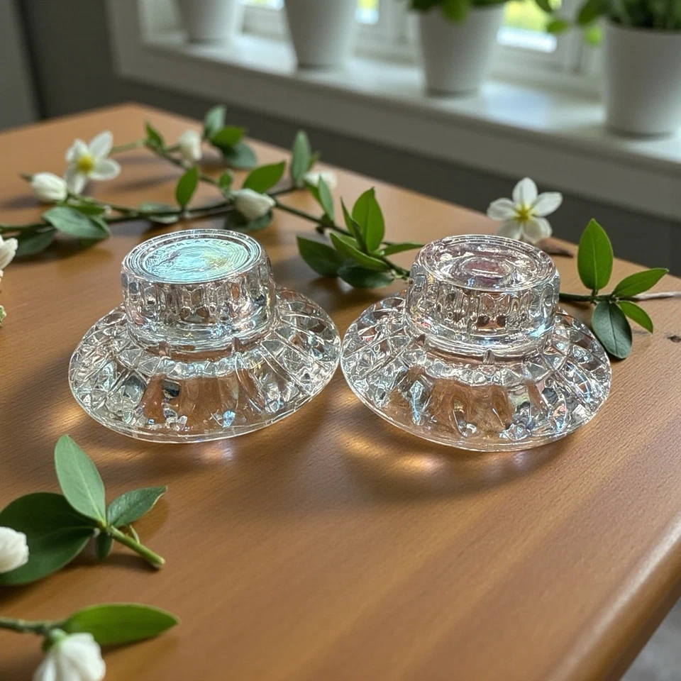 Juego De Colección De 2 Candelabros De Cristal De Vidrio KIG Indonesia Candelabro Cónico Foto 2 de 4