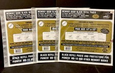 Pioneer 12x12 Top Loading Memory Book BLACK Refill Pages AND Sheet Protectors