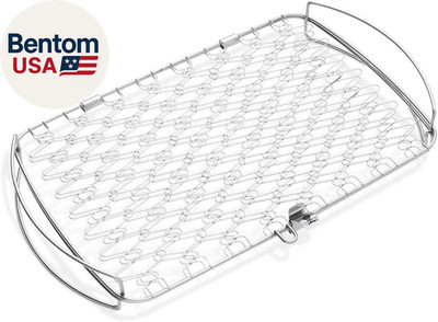 Large Fish Basket   Flexible Wire Grilling Basket for Delicate Foods, Fits  Q 30