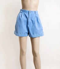 VTG LIZ CLAIBORNE LizSport High Waist Cotton Pleated Shorts Turquoise Retro 6