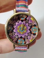 Women's Watch - Bohemian Woven Strap Chic Watch "Flower" - Fits 8-1/2" NEW