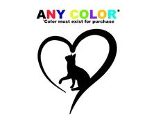 Cat Heart Vinyl Decal | Cat Lover Car Sticker | Kitty Paw Print Heart Decal