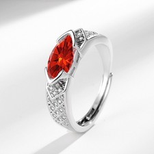Gorgeous Marquise Cut Cubic Zircon Women Wedding Jewelry 925 Silver Filled Ring