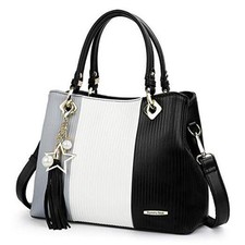 Handbags for Women with Multiple Internal Pockets in Pretty Grey/White/Black