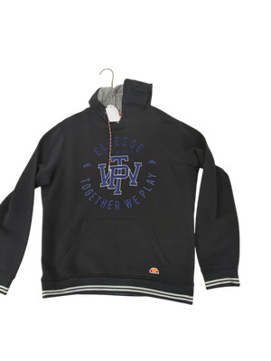 Ellesse Sweatshirt Logo Schwarz Größe M mit blauem Sticklogo 1959 Text vorne