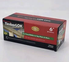 FastenMaster FMTLOK06-50 TimberLOK Heavy-Duty 6" Wood Screw 50-Count w/ Hex Bit