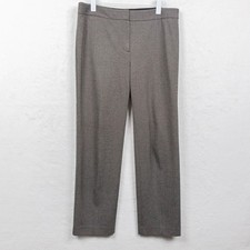 TALBOTS Herringbone Straight Leg Knit Jersey Stretchy Gray Career Italy Sz 10