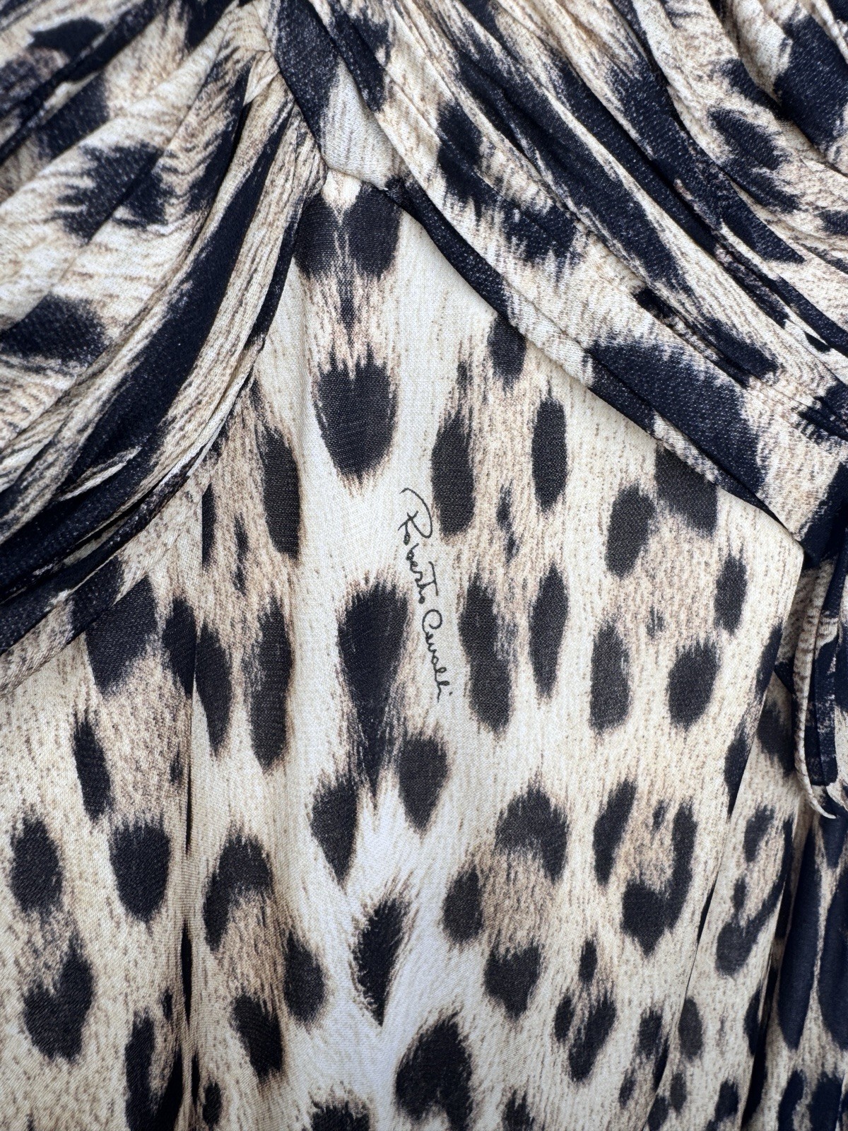Roberto Cavalli Vintage Rare Leopard-Print Halter Maxi Dress - Beige & Black image 5