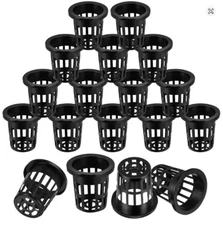 100 Pack 2.36" Slotted Mesh Net Cups Wide Lip Plant Pot for Hydroponics