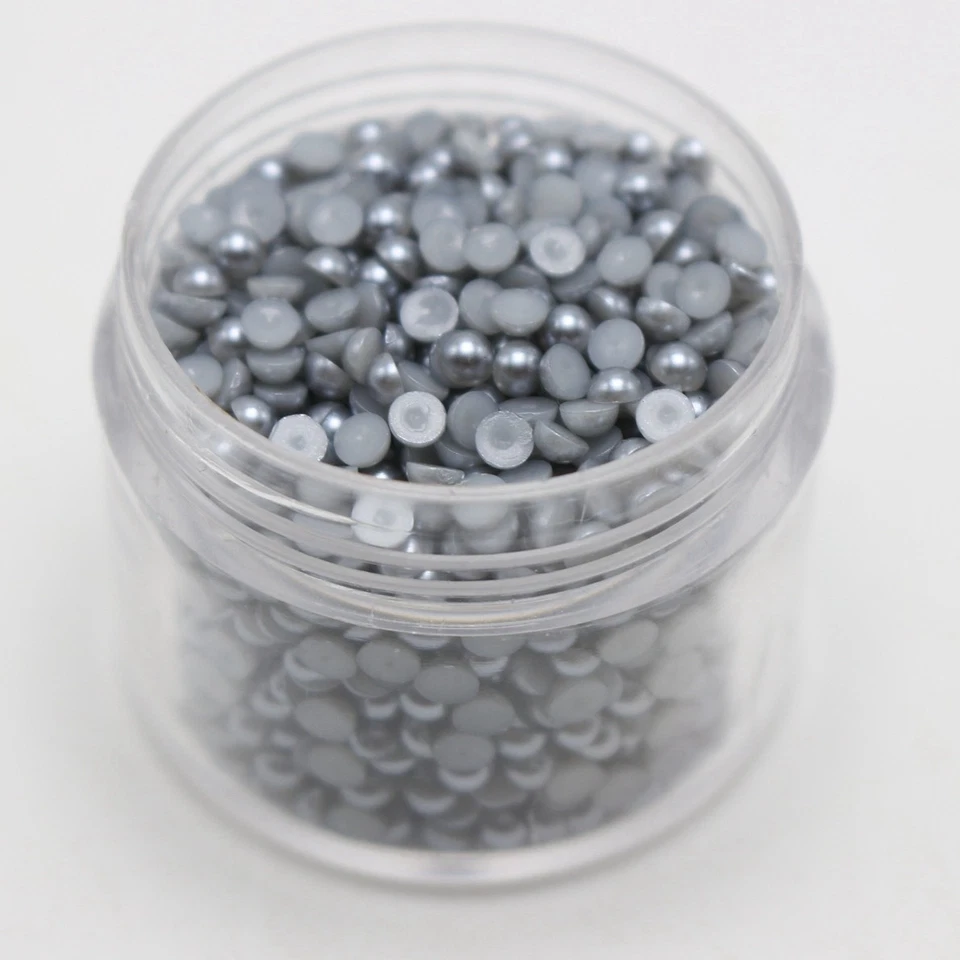 Caja de almacenamiento de puntas de arte en uñas de 3 mm con cuentas gemas de media perla Flatback 2000 color a elegir Foto 4 de 4