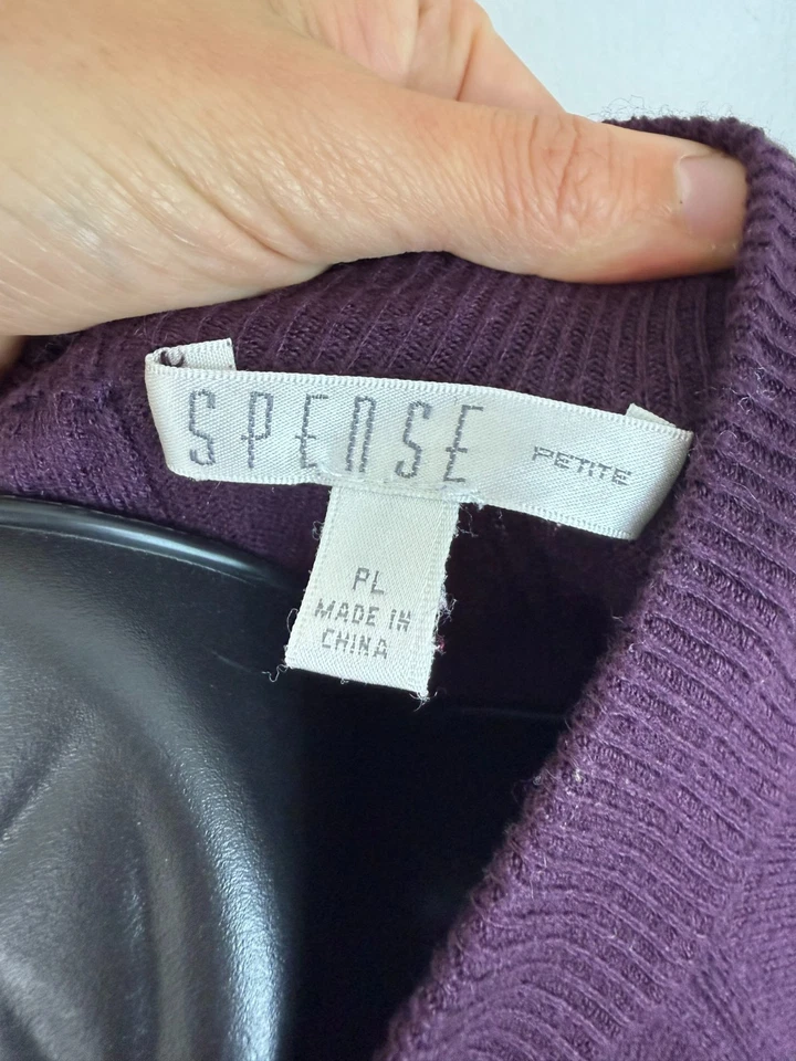 Suéter tejido Spense para mujer cuello falso púrpura talla pequeña grande acogedor Foto 3 de 4