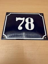 ALTE EMAIL EMAILLE Emailleschild Emailschild  HAUSNUMMER 78 BLAU/WEISS 20 x 14 