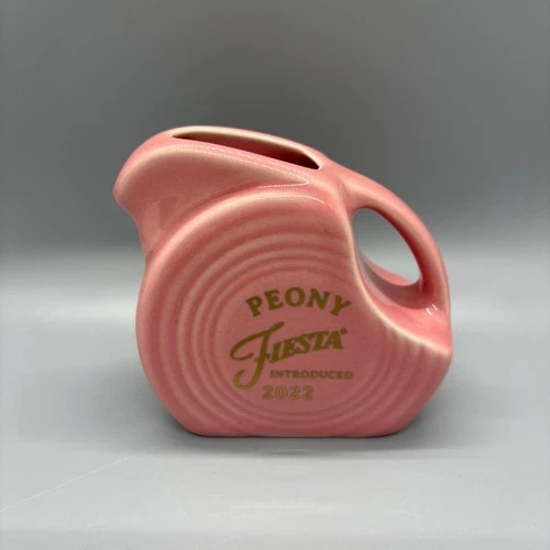 Fiesta 54th Color Mini Disc Pitcher in Peony | Fiestaware Pink Dancing Lady 2022