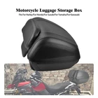 Motorcycle Tail Box Universal Trunk Luggage Storage PU For Harley For Kawasaki