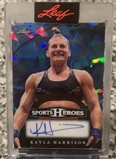2026 Leaf Sports Heroes Blue Cracked Ice  Kayla Harrison #1/1 Auto Autograph
