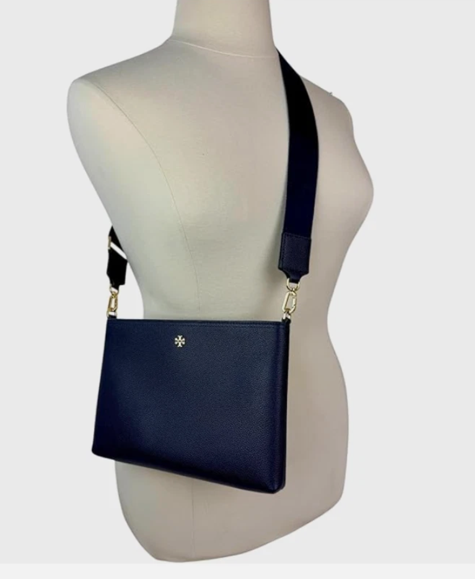 Tory Burch Blake Swingpack Pebbled Leather Crossbody Shoulder Bag