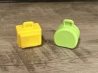 Vintage 1972 Fisher Price Little People Airport Chunky Luggage (2) Yellow Green