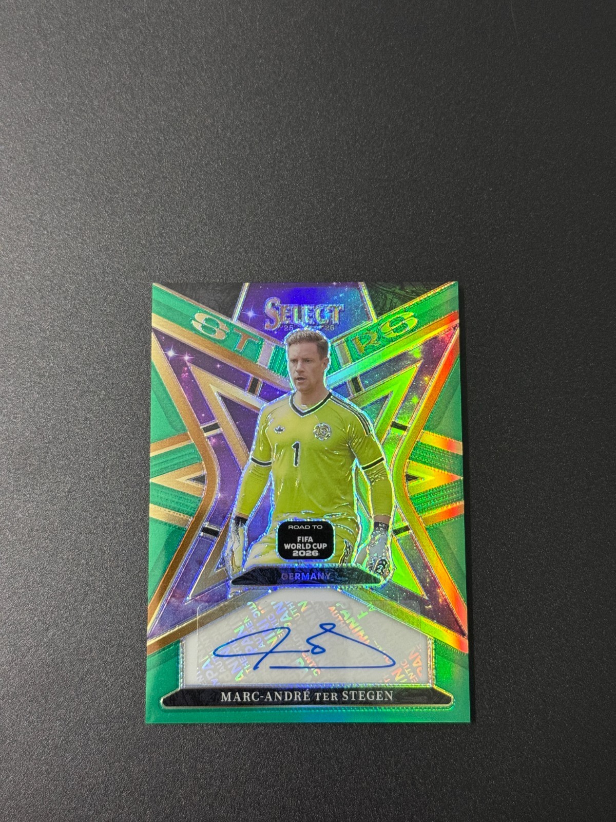 2025-26 Panini Select Ter Stegen Stars Green Auto 5/5 ST-MAS Germany