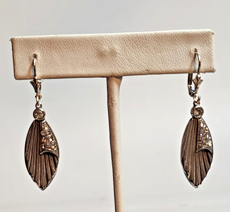 Sterling Silver 925 Pierced Drop Earrings Stars & Stripes