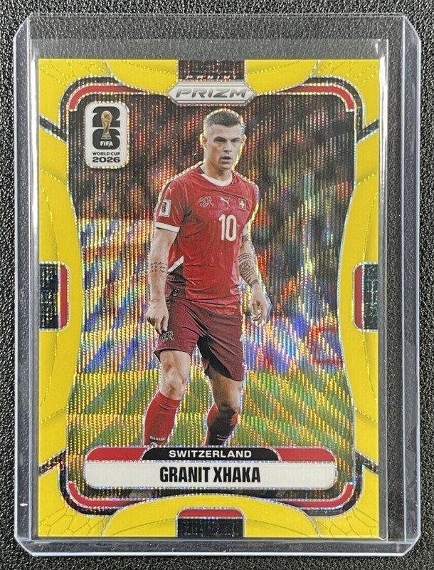 GRANIT XHAKA 2026 PANINI PRIZM WORLD CUP #415 FLUORESCENT YELLOW WAVE 45/180