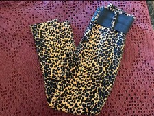 Switchblade Stiletto leopard print high waisted pants w/ belt made in USA Small