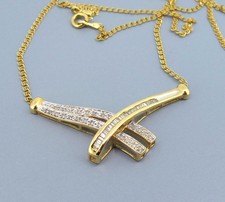 .29 CTW Real DIAMONDS 14k Yellow Gold Diamond Necklace 17'' 4.4 grams