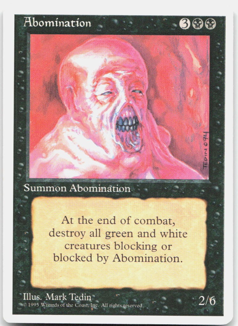Abomination Uncommon Fourth Edition Magic: The Gathering Lightly Played