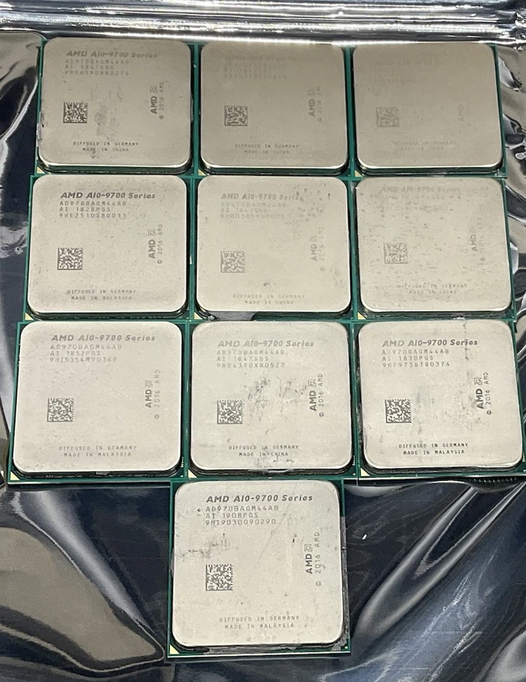 LOTE DE 10 CPU DE ESCRITORIO AMD SERIE A10 A10-9700 3,50 GHz (ad9700agm44ab) para repuestos Foto 2 de 4