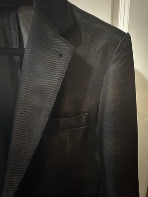 Hermés Men s Blazer Black With chevron pattern. Rare! HERMES EU 52 (us 38-40)