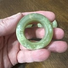 Vintage Set Of 6 Natural Green Onyx Marble Mid-Century Napkin Rings — photo 10