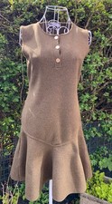 Zara Olive Green Knit Peplum Mini Dress UK 10