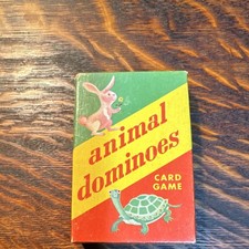 Animal Dominoes Vintage Card Game Animals Theme Box  Instructions Ages 4-11