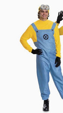Despicable Me Minion Adult Costume Jumpsuit Blue/Yellow/Black One Size Glasses