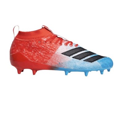 adidas Adizero 8.0 Football Cleats - Shock Cyan / Active Red - F35080 - Size 17