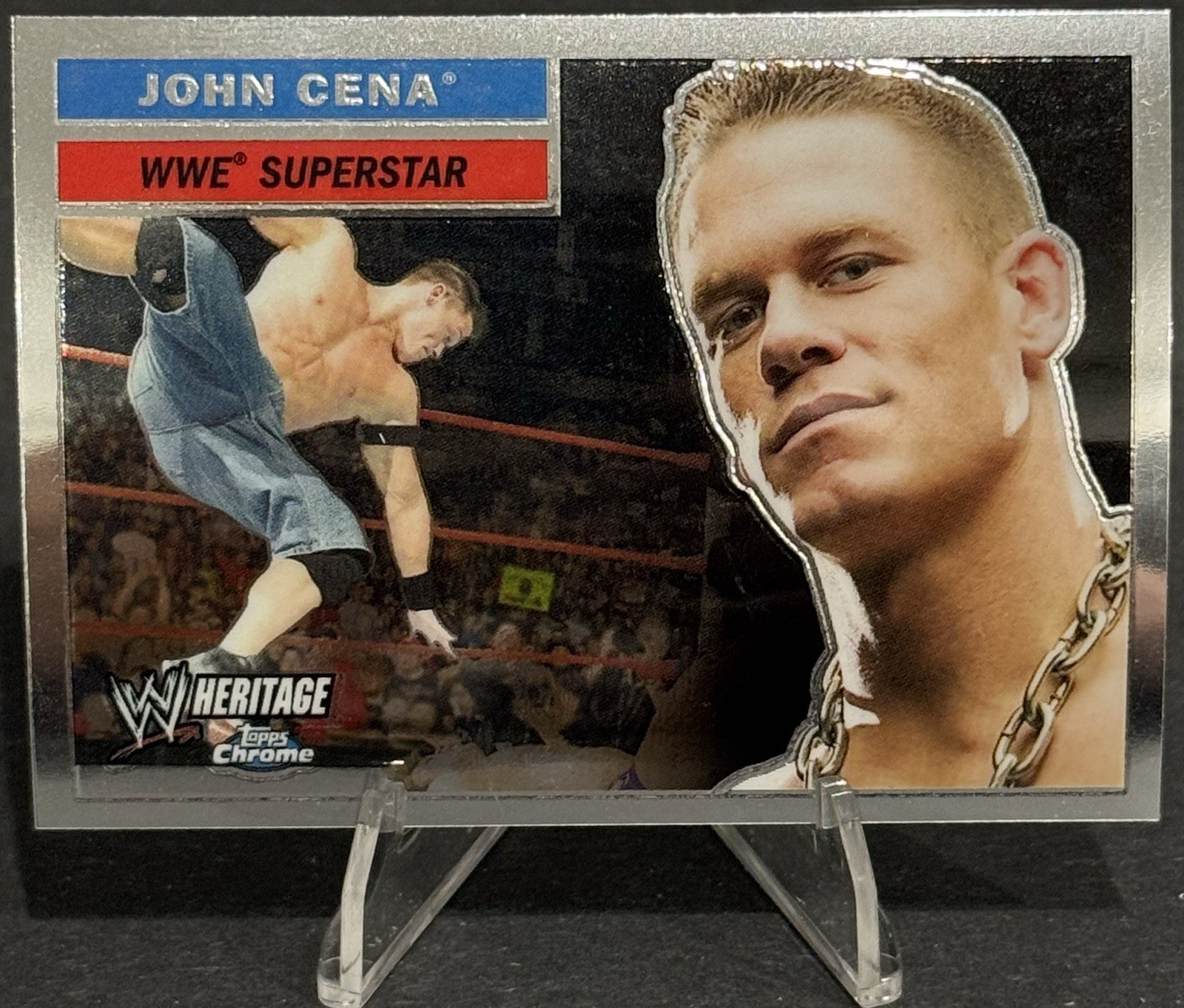 2006 Topps Chrome WWE #1 John Cena Superstar Heritage